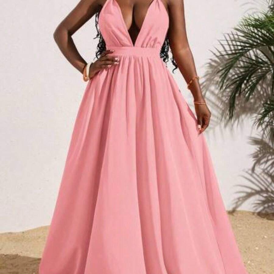 Women Midi Dresses - Pink - View 1