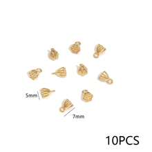 10 chiếc mặt dây chuyền hình nụ sen mạ vàng 18K bằng thép không gỉ 304, hạt mặt dây chuyền hình hoa 3D để tự làm trang sức. - mặt dây chuyền - Xem 9