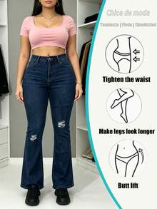 Pantalones De Mezclilla Mujer Jeans Pantalon De Mezclilla Dama Pantalones Olgados Para Mujer Lavado Desgastado Casual - Pantalones vaqueros 2057-1 - Ver 1
