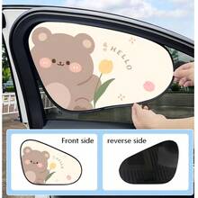 1 tấm che nắng mini hình hoạt hình mùa hè cho cửa sổ xe hơi, màng chống tia UV hấp thụ tĩnh điện, có thể tháo rời không để lại dấu vết - Nhiều kiểu dáng - Xem 3
