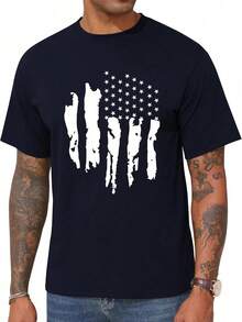 Camiseta KESIHAN con la Bandera Americana, Camiseta Patriótica para Hombre, Cuello Redondo, Estilo Casual, Diseño Vintage del 4 de Julio ZEPA - Negro - Ver 12