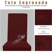 Juego de 6 Fundas Elásticas y Gruesas para Sillas de Comedor: Suaves y Cómodas, Tela Antideslizante de Alta Elasticidad, Correas Invisibles para un Ajuste Perfecto, Fáciles de Limpiar, Resistentes a las Manchas y Duraderas, Ideales para el Hogar, la Oficina, Hoteles y Eventos; desde el Almacén Local. - color1 - Ver 2