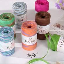 2pcs Summer Raffia Yarn Raffia Paper Handmade Woven Hat Bag DIY Crochet Cushion Handmade Yarn Ball - 2-pack - View 6