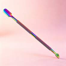 1pc Dual-Ended Stainless Steel Cuticle Pusher, Nail Care Tool To Solve Issues Of Damaged Nail Surface, Slippery Regular Pushers, Incomplete Cuticle Removal, And Difficult Nail Fold Cleaning - Multicolor - View 7