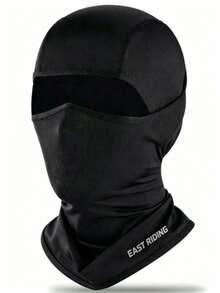1 pieza Máscara facial transpirable para ciclismo, que absorbe la humedad, con protección UV y de secado rápido, braga para el cuello para montar en bicicleta - Negro - Ver 1