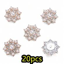 Vintage Pearl Rhinestone Flatback Beads 20PCS Acrylic Cabochons Flower Heart Oval Round Snowflake Shapes, Glossy Faux Pearl Gems For DIY Jewelry Wedding Bouquet Home Decor Party Supplies - White - View 10