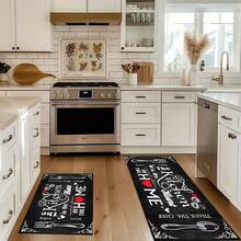 1pc Wood Grain Heart Kitchen Pattern Anti-Slip Floor Mat, Holiday Party Decor Carpet, Non-Slip Oil-Proof Rug, Quick Dry Carpet For Kitchen, Hallway, Bathroom, Laundry Room, Home Decor - Multicolor - View 6