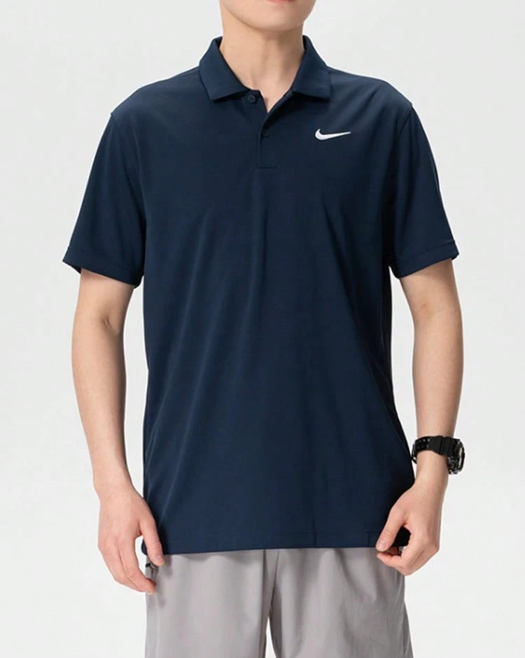 Áo Polo tay ngắn cổ bẻ Nike Dri-Fit Court Tennis dành cho nam, màu xanh đậm - Xanh đậm - Xem 1