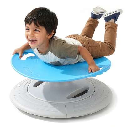 UBRAVOO Kids Sensory Spinning Chair, Spinning Chair With Harness & Non-Slip Design, Sensory Toy For Training Body Coordination (Blue)