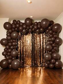 35 piezas Globos de látex color marrón Bezente, globos de helio redondos, marrón oscuro, adecuados para decoración de fiestas de cumpleaños, despedida de soltera, boda, graduación, aniversario - Colocar - Ver 5