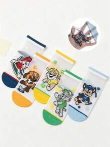 Paw Patrol 5/10双装汪汪队立大功儿童薄款水晶网眼卡通透气中筒袜，适合春夏穿着，尺码2-14岁 - 彩色 - 查看 10