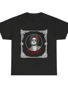 Camiseta unisex, camiseta inspirada en , The Romantic, ropa de mujer, blusas de mujer, tops de mujer, camisetas de mujer, estampado gráfico, agradable al tacto, retro de los 90, ropa urbana, camisetas casuales de moda. - Negro - Ver 5