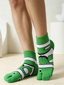 1 Pair Unisex Cartoon Fish Print Ankle Socks, Casual Sports Couple Socks, Fashion Versatile Socks, Spring/Summer - Multicolor - View 2