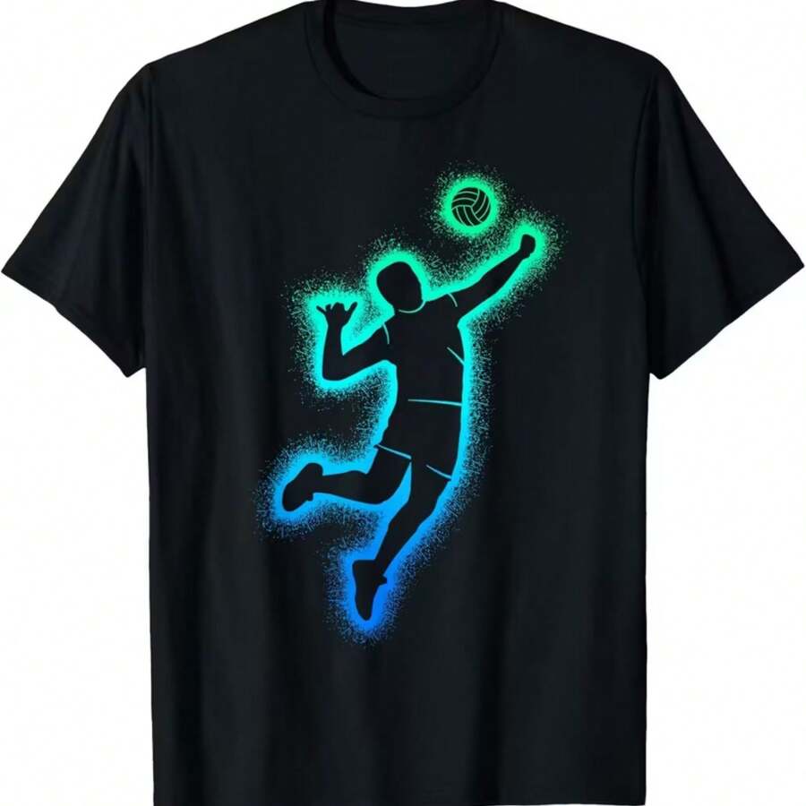 Printed T-Shirt For Men And Women - 黑色 - 查看 1