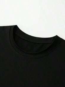 playeras de hombre Manga corta 100% algodón puro 200 gramos de peso ropa de hombre Sudaderas deportivas al aire libre de moda casual gym regalos para hombre día  padre Playa Ligero y transpirable  Estampado popular - Negro - Ver 4