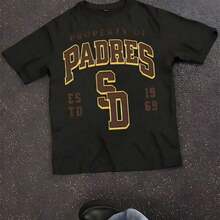Premium Quality Unisex Casual T-Shirts, Padres Baseball T-Shirt, San Diego Padres Baseball Sweatshirt, Women's Baseball T-Shirt, Mom Baseball T-Shirt, Mom T-Shirt, Padres T-Shirt. - 黑色 - 查看 6