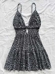 Vestido corto con estampado de limones coloridos para mujeres en vacaciones de primavera, outfit de San Valentín, atuendos de verano, vestido de cumpleaños - Multicolor - Ver 2