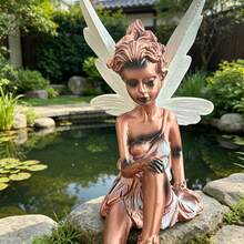 Resin Crafted Fairy Statue, Outdoor Garden Decor Suitable For Yard And Lawn, Perfect Gardening Ornament - A - View 8