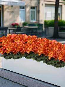 2/4/6 Tiges de Géranium Artificiel - Fleurs Orange d'Automne Réalistes avec Feuilles Vertes, Convient pour la Décoration Intérieure et Extérieure, Parfait pour le Jardin, le Porche, la Terrasse, la Jardinière de Fenêtre et le Pot Suspendu, Décoration de Jardin, Plante sans Entretien, Arbuste Floral Artificiel pour l'Extérieur - Orange brûlé - Voir 9