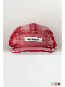 1pc Soft Crown New Tie-Dye Trim Flat Brim Baseball Cap, Unisex Fashion Versatile Street Sunshade Peaked Hat, Vintage Washed Distressed Short Brim Baseball Cap With Letter Patch - Multicolor - View 7