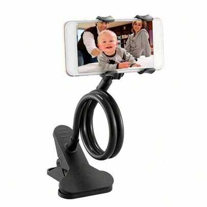 Gooseneck Phone Holder With A Flexible Arm, 360-Degree Adjustable Clamp, Total Length Of 22.44 Inch, Overhead Phone Mount, Adjustable Arm, Flexible Design, Suitable For Beds, Tables, And All Smartphones, Bedside Phone Holder, Desktop Accessory