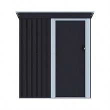 Outdoor Metal Removable Storage Shed Garden Storage Shed With Lockable Door For Firewood Garbage Can Tools Lawnmower Bike Shed Waterproof Log Store For Backyard Patio Rust-Resistant Not Include Foundation 164cm W X 77cm D X 182cm H - Charcoal Black - View 7