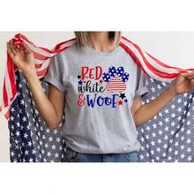 Red, White, And Blue T-Shirt, 4th Of July T-Shirt, Gift For Americans, Patriotic T-Shirt, Freedom T-Shirt, Independence T-Shirt, Red, White, And Blue Blouses For Women > Women's Blouses - 紅色 - 查看 4