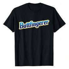 Women's Funny "Buttfingerer" Meme Print T-Shirt, 100% Cotton, Casual, Soft And Breathable Fabric, Loose Fit, Short Sleeve, Crew Neck, Perfect For Everyday Wear, Outdoor Activities, Travel And Layering, Effortlessly Stylish And Comfortable. - 白色 - 查看 1
