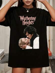 Wuthering Heights Classic Movie Romantic Graphic T-Shirt, Casual And Loose Fit - Black - View 7