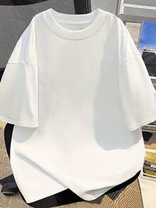 Heavy Pound Cotton 210g Men's Autumn/Winter Cotton Crew Neck Loose Casual Long Sleeve T-Shirt - White - View 4