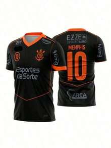 Secure Your New Corinthians Soccer Jersey - Black And Orange. - BLACK aND ORANGE - View 2