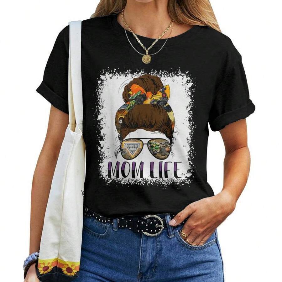 Monster Truck Are My Jam Monster Truck Mom Truck Lovers Women T-Shirt - màu đen - Xem 1
