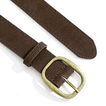 Retro American Coffee Color Pin Buckle Y2K Waist Belt, New Niche High-End PU Leather Decorative Versatile Belt - A - View 5