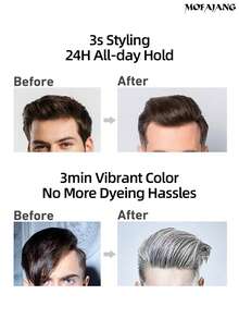 MOFAJANG 120g Colorful Hair Wax, 3s Quick Styling, 72h Strong Hold, Natural Matte Texture, Gentle Formula No Damage, Non-Sticky No Residue, Add Volume And Texture, Easy To Use And Reshape, Lightweight Texture All Day No Collapse - GRANNY GRAY - View 8