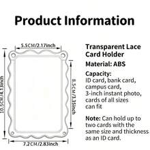 1 PC 2D Ins Style Transparent Lace Card Holder, Simple & Elegant, For Student ID, Bus, Subway, Campus Meal Card And Photocards With Cute Star & Spring Pendant - Multicolor - View 10
