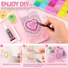 Conjunto de Strass de Resina Jelly Multicolorida de 3mm, Inclui Pinça de Precisão e Cola B700, Adequado para Artesanato DIY, Decoração de Tecido, Decoração de Copos, Aplicações em Roupas, Acessórios de Costura, Itens Feitos à Mão, Pintura de Diamante, Arte, Conjunto Colorido, Decoração de Livros, Decoração de Parede da Sala de Estar - Conjuntos - Visão 3