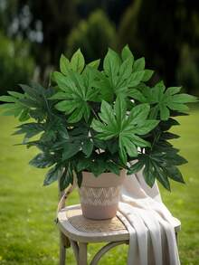 1/3 cây Fatsia Japonica nhân tạo - Cây xanh, Cây nhân tạo, Lý tưởng cho bó hoa cưới, trang trí bàn tiệc, trang trí tường, trang trí nhà cửa. Thích hợp cho phòng khách, phòng ngủ, đám cưới, tiệc tùng và trang trí sự kiện. Hoàn hảo làm quà tặng và bán sỉ. - màu xanh lá - Xem 10