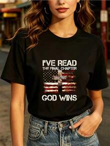 Unisex Independence Day T-Shirt - Soft Short-Sleeved Crew Neck T-Shirt With Patriotic American Flag Design, Suitable As An Independence Day Gift, Unisex American-Themed T-Shirt In Red, White And Blue, Casual Holiday Wear, Machine Washable. - 黑色 - 查看 7