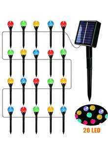 20/30 LED Solar Powered Garden Lights, Solar Crystal Ball Lawn Lamps, Waterproof 8 Lighting Modes Solar Bubble Ground Lights Flashing For Yard, Wedding, Party, Patio, Outdoor Camping Decor (Multi-Color/Warm White/White) - Bubble Ball Ground Light - View 17