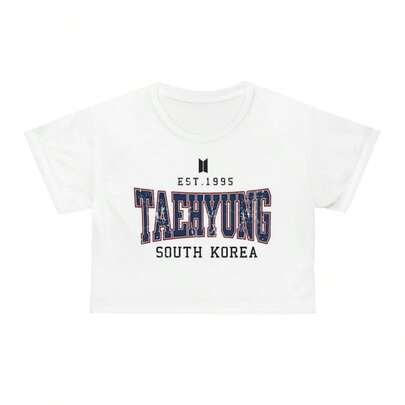 B T S Silhouette Crop Tee _ Taehyung South Korea