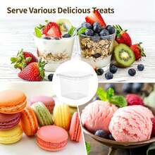 300Pcs Square Clear Disposable Dessert Cups With Lids Spoons & Forks, 10oz 12oz Leak Proof Stackable Plastic Food Containers, Transparent Mousse Pudding Ice Cream Fruit Snack Cups For Party Wedding Birthday Banquet Home Use - W10-8 - View 8