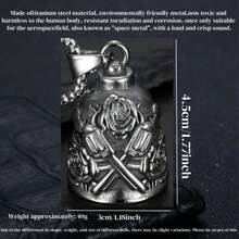 AD 1pc Car Motorcycle Lucky Bell Bicycle Bell Accessory Protective Riding Angel Bell Exorcism Bell Retro Punk Motorcycle Lucky Riding Bell - Titanium Steel LD-guns N' Roses - View 5