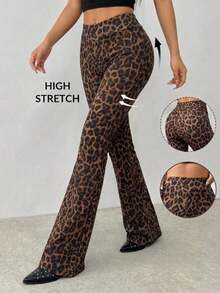 Pantalones de mujer negros tejidos ajustados y acampanados, de moda y versátiles - Multicolor 2 - Ver 6