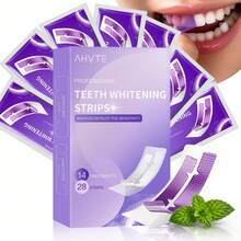 14pcs Teeth Whitening Strips, Suitable For Sensitive Gums, Whitens Teeth, Purple Whitening Strips, Removes Yellow Stains, Effectively Improves Tooth Shade, Brightens Smile - Strip - View 12
