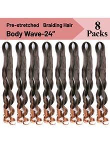 8 paquetes, 75g por paquete, cabello trenzado francés rizado, 24 pulgadas, pre-estirado natural, elástico y esponjoso ondulado para trenzar a ganchillo, extensiones de cabello sintético rizado francés, adecuado para mujeres, trenzas de caja estilo bohemio. - Multicolor - Ver 7