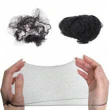20pcs 10mm Black Nylon Invisible Hair Nets | Disposable Braided Mesh For Styling And Protection, 18/24 Inch Size - Unisex, Durable And Snug Fit - View 5