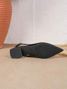 Sandal nữ đế dày 3cm, chất liệu giả da nứt, màu vàng kim, kiểu dáng thường ngày, thoải mái. - màu đen - Xem 4