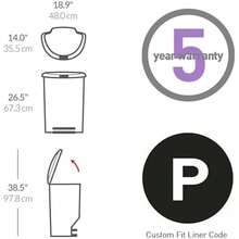 Simplehuman 50 Liter / 13 Gallon Semi-Round Kitchen Step Trash Can With Secure Slide Lock, Black Plastic - Thợ săn - Xem 7