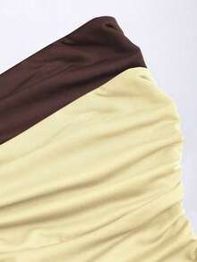 Top corto con pliegues tipo bandeau de moda casual para mujer - Multicolor - Ver 7