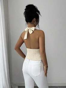 con cuello drapeado y fruncido, nueva colección Primavera/Verano 2026 para mujer - Albaricoque - Ver 2